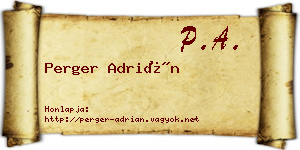 Perger Adrián névjegykártya