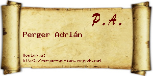 Perger Adrián névjegykártya